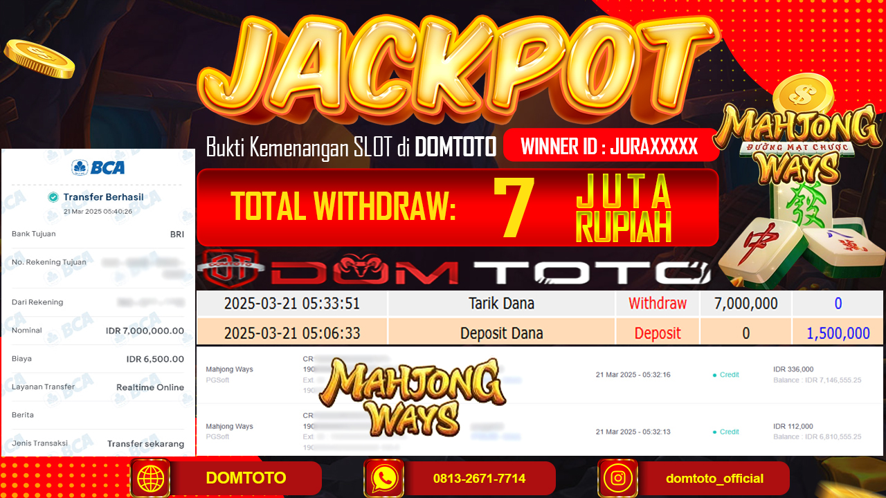 JACKPOT SLOT MAHJONG WAYS  21 MARET 2025